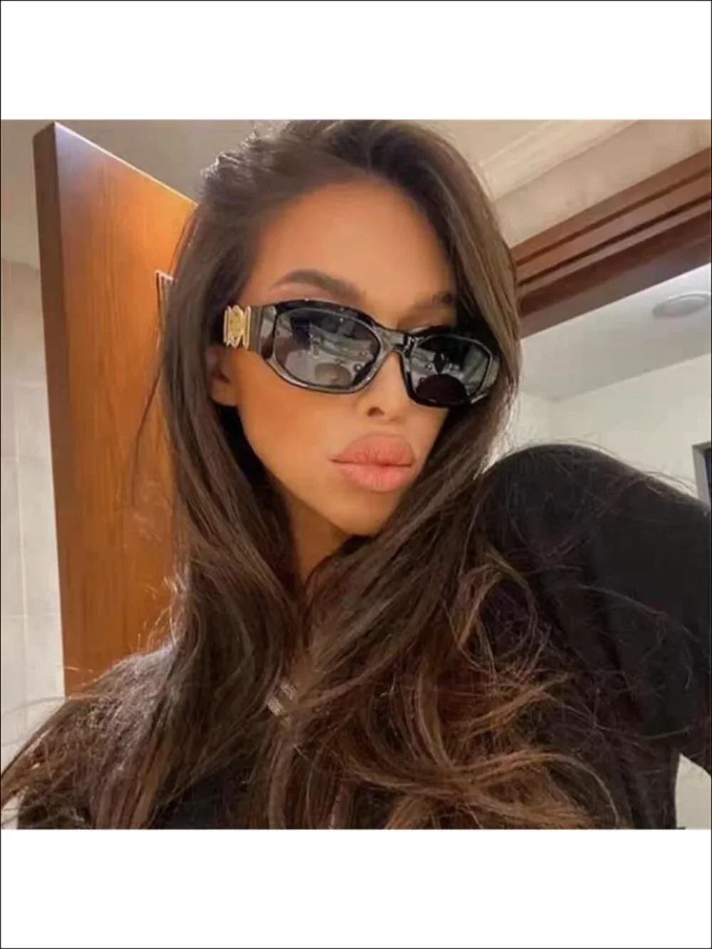 Retro Rectangle Square Sunglasses UV400 Full Frame Metal Pattern